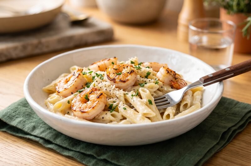 Macarrão Penne com Camarão