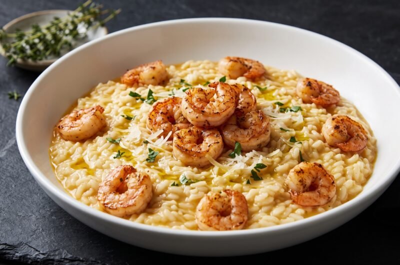 Risoto de camarão gourmet